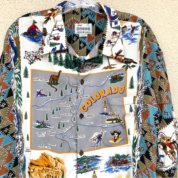 reyn spooner Other - REYN SPOONER vintage Hawaiian shirt COLORADO pride STATE MAP tropical men’s XL
